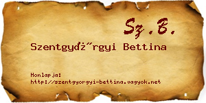 Szentgyörgyi Bettina névjegykártya