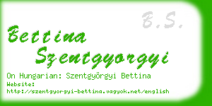 bettina szentgyorgyi business card